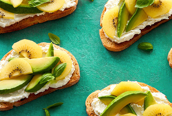 Zespri SunGold Kiwi and Whipped Feta Toast